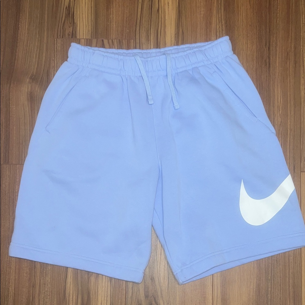 Nike Men’s Light Blue Athletic Shorts with White Swoosh